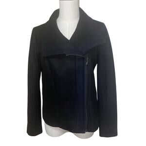 Ann Taylor Womens Wool Blend asymmetrical Zip Moto Hipster Jacket 6P